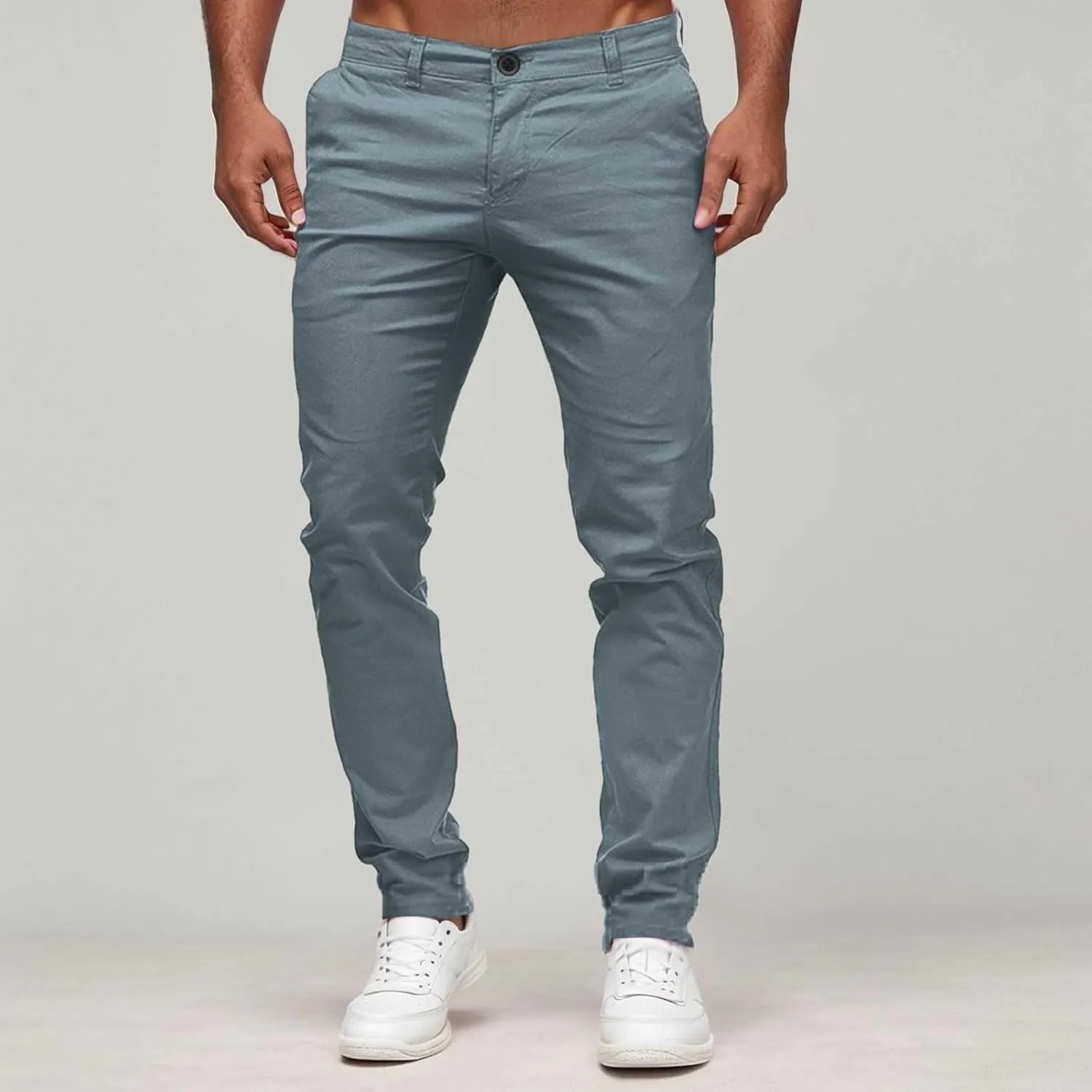 Mens Chinos Dress Pants Slim Fit Skinny Stretch Casual Pants Lightweight Comfy Hiking Travel Slacks Trousers 2024