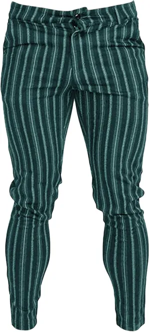 Men's Dress Striped Pants Slim Fit Flat Front Business Trousers Plaid Skinny Stretch Chino Pants Dress Pants