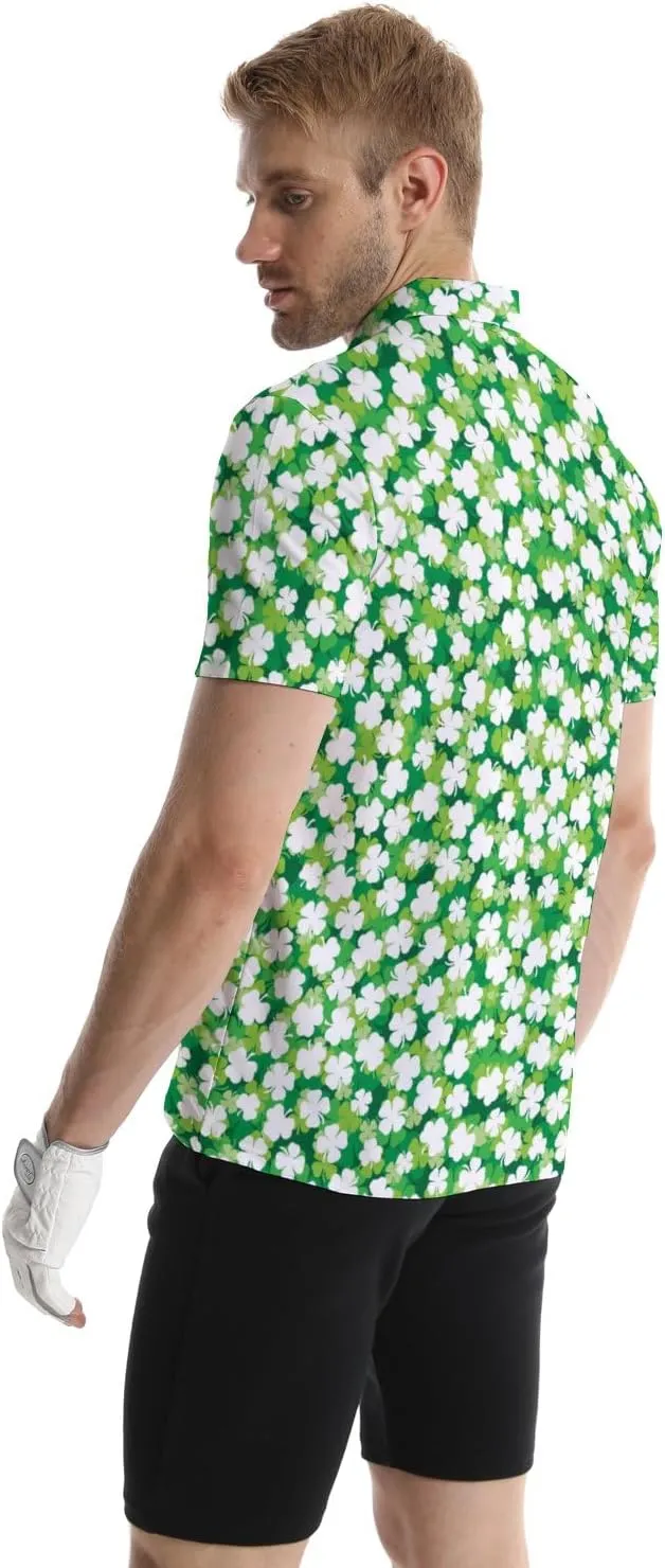 Men's Golf Shirts Funny Polo Shirt Moisture Wicking Golf Shirt Quick-Dry Polo Shirts Short Sleeve Funny Theme Outfits for Men