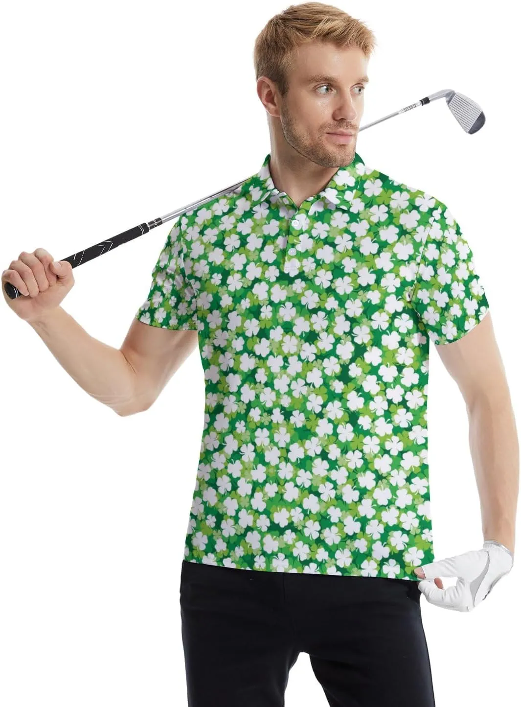 Men's Golf Shirts Funny Polo Shirt Moisture Wicking Golf Shirt Quick-Dry Polo Shirts Short Sleeve Funny Theme Outfits for Men