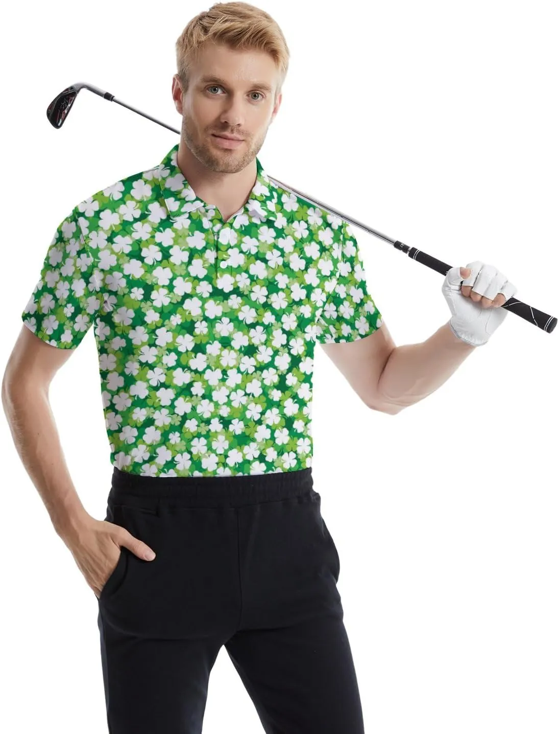 Men's Golf Shirts Funny Polo Shirt Moisture Wicking Golf Shirt Quick-Dry Polo Shirts Short Sleeve Funny Theme Outfits for Men