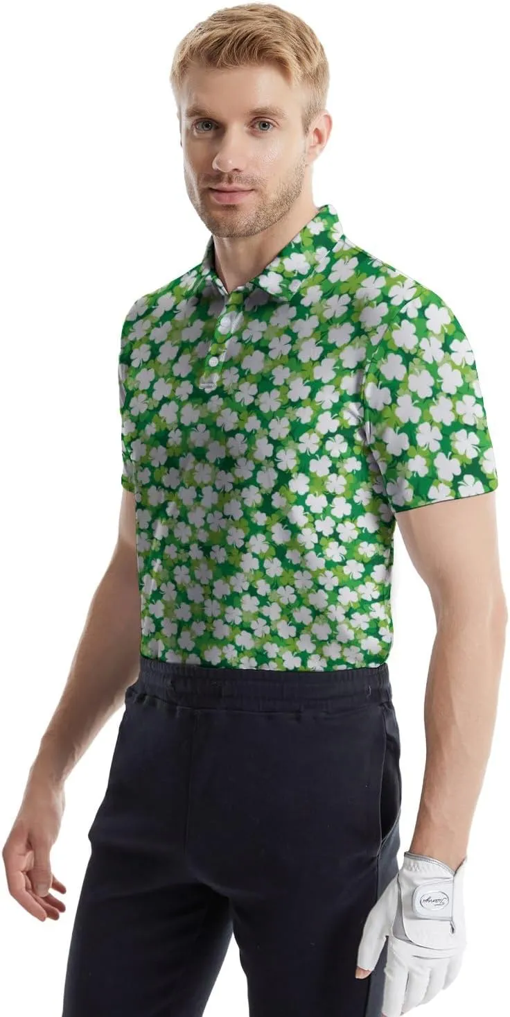 Men's Golf Shirts Funny Polo Shirt Moisture Wicking Golf Shirt Quick-Dry Polo Shirts Short Sleeve Funny Theme Outfits for Men