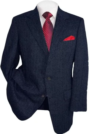 Mens Herringbone Tweed Blazer Men Vintage Suit Jacket Lightweight 2 Button Business Sport Coat Jackets