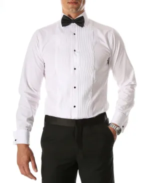 Men's Lay Down Collar Pleated Tuxedo Shirt | Suitable Collection