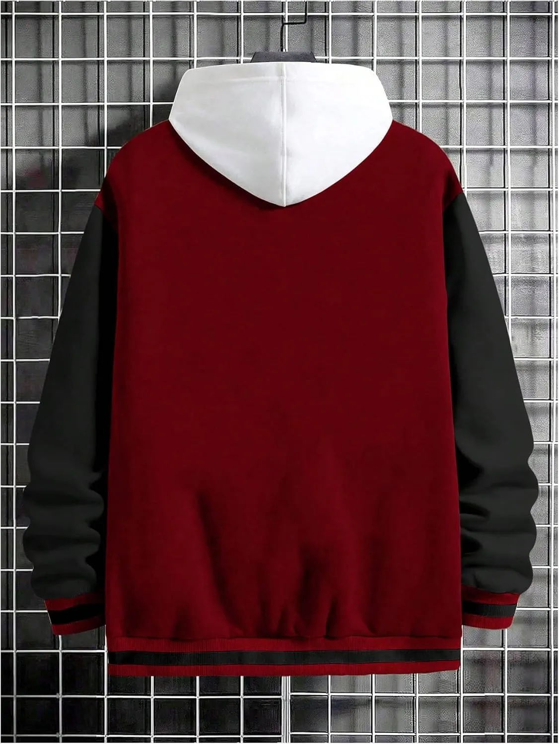 Men's Letter Print Varsity Jacket Slogan Graphic Button Down Coat Bomber Baseball Coat With Pockets