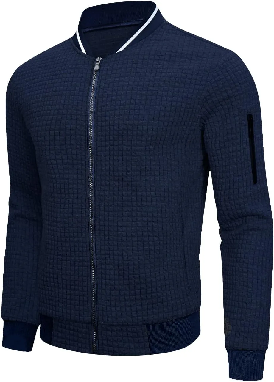 Mens Lightweight Jacket Casual Bomber Jacket Varsity Coat