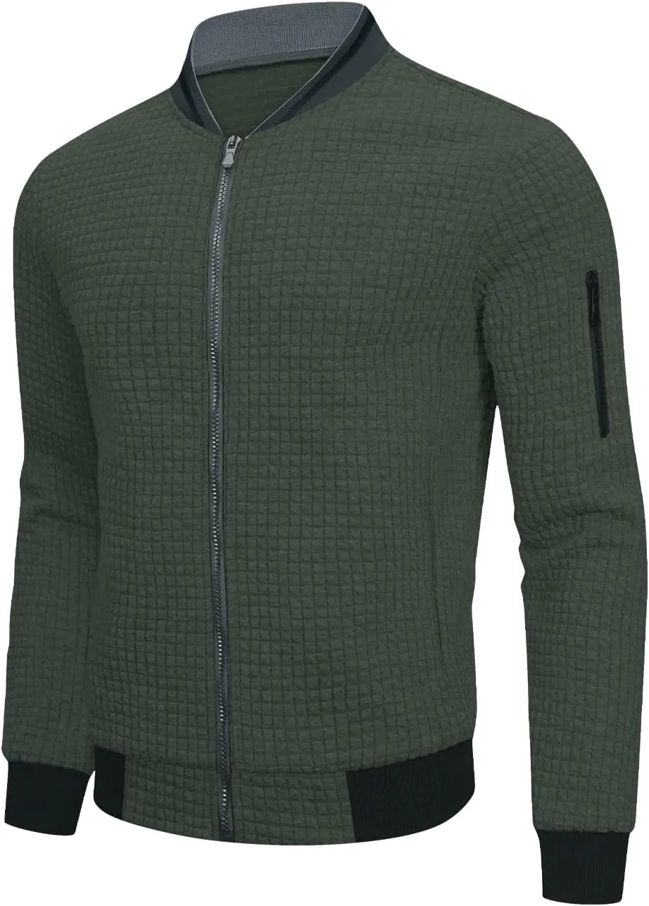 Mens Lightweight Jacket Casual Bomber Jacket Varsity Coat