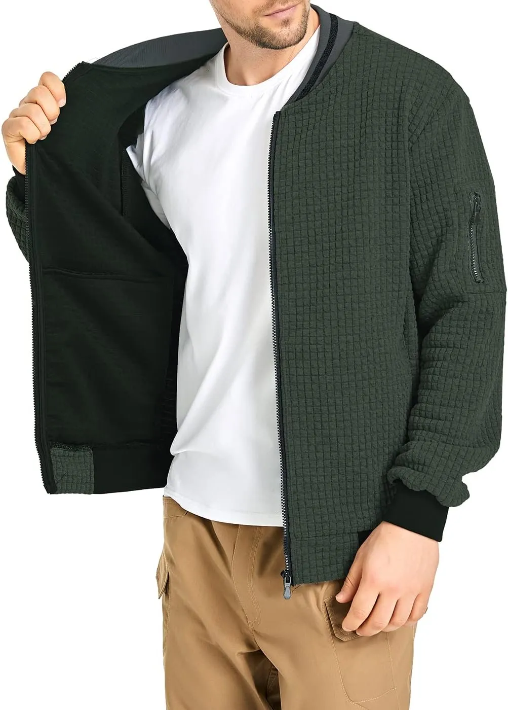 Mens Lightweight Jacket Casual Bomber Jacket Varsity Coat