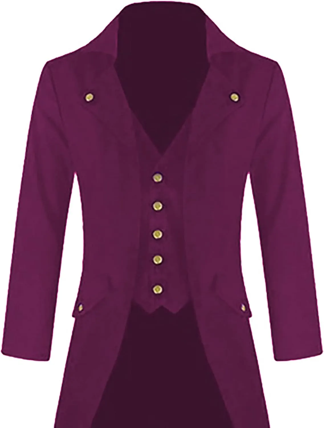 Mens Medieval Steampunk Tailcoat Victorian Prince Jacket Frock Coat Halloween Gothic Jacket Vintage Trench Coat