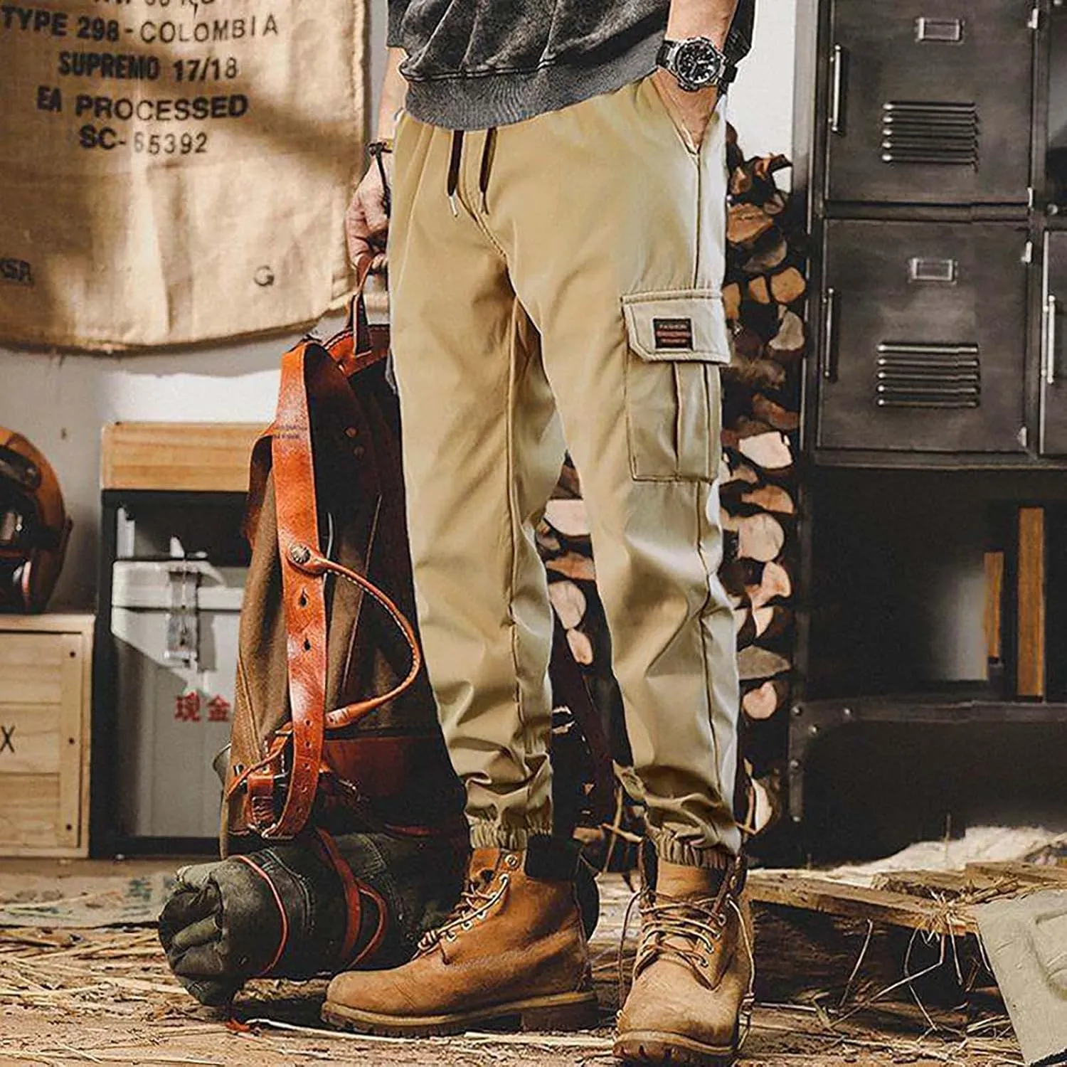 Men's Pants Cargo Relaxed Fit Men's Wild Cargo Pants Casual Joggers Sweatpants Outdoor Waterproof Hiking Work Pants