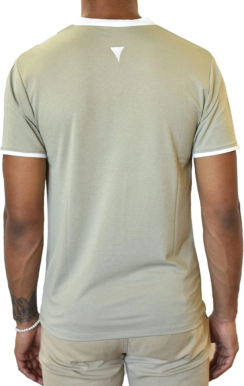 Men's Short Sleeve Soft Luxurious Rayon Blend, Breathable, Quick Dry, Henley Notch V-Neck, Banded Collar Shirt
