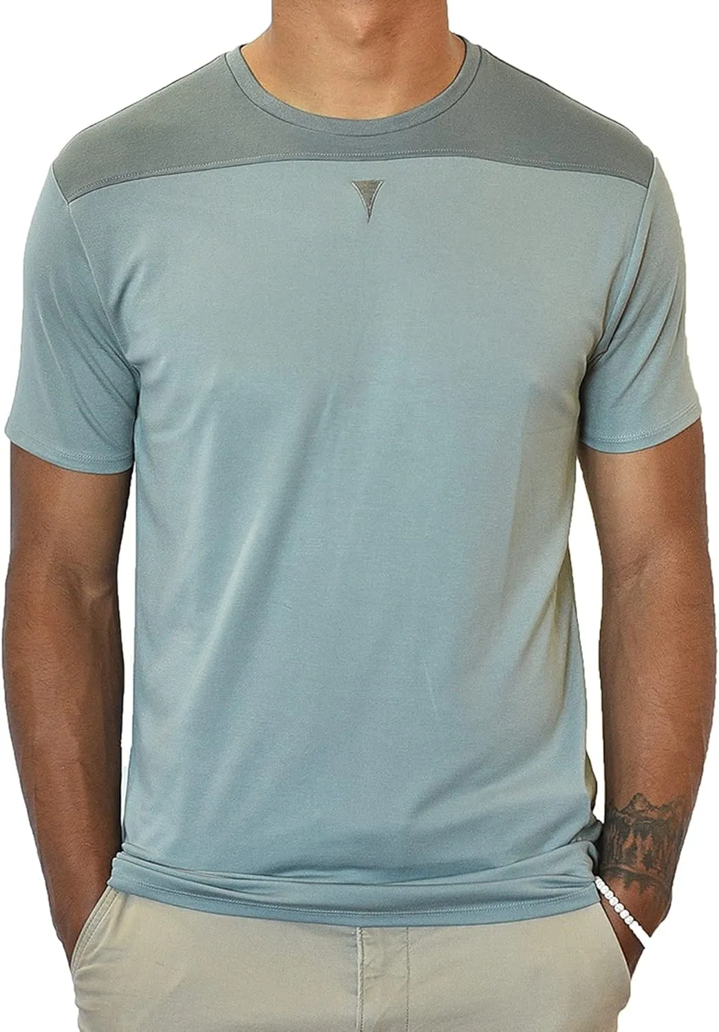 Men's Short Sleeve Soft Luxurious Rayon Blend, Breathable, Quick Dry, Stretch Crew T-Shirt