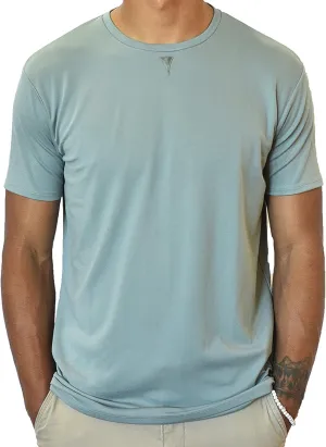 Men's Short Sleeve Soft Luxurious Rayon Blend, Breathable, Quick Dry, Stretch Crew T-Shirt