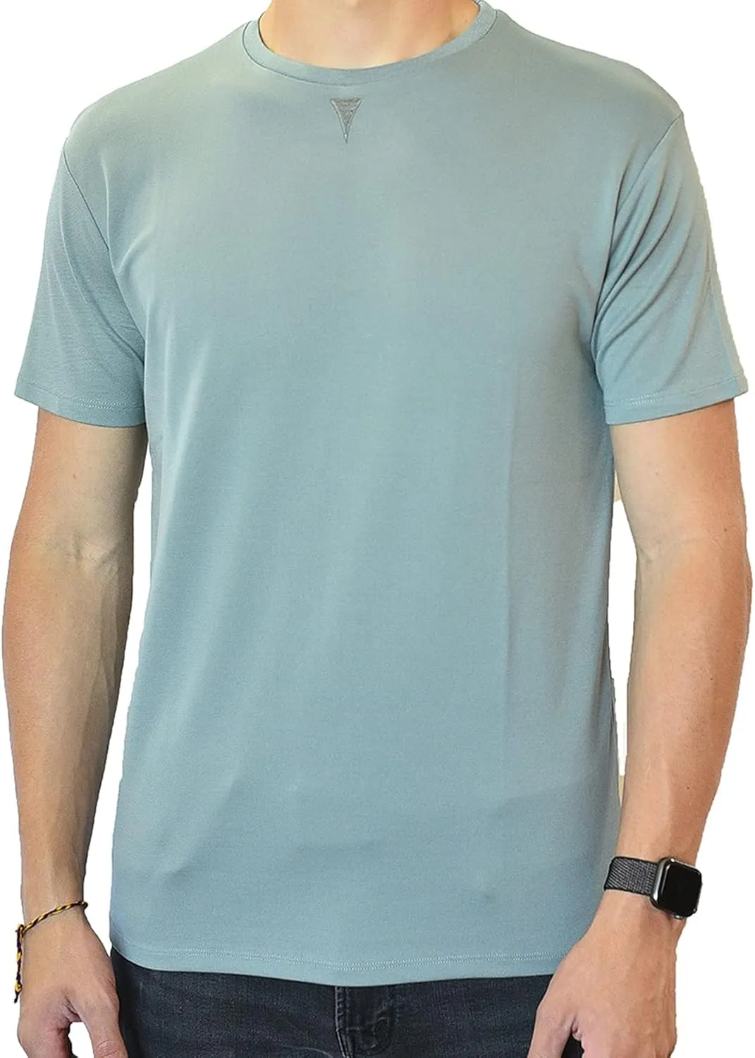 Men's Short Sleeve Soft Luxurious Rayon Blend, Breathable, Quick Dry, Stretch Crew T-Shirt