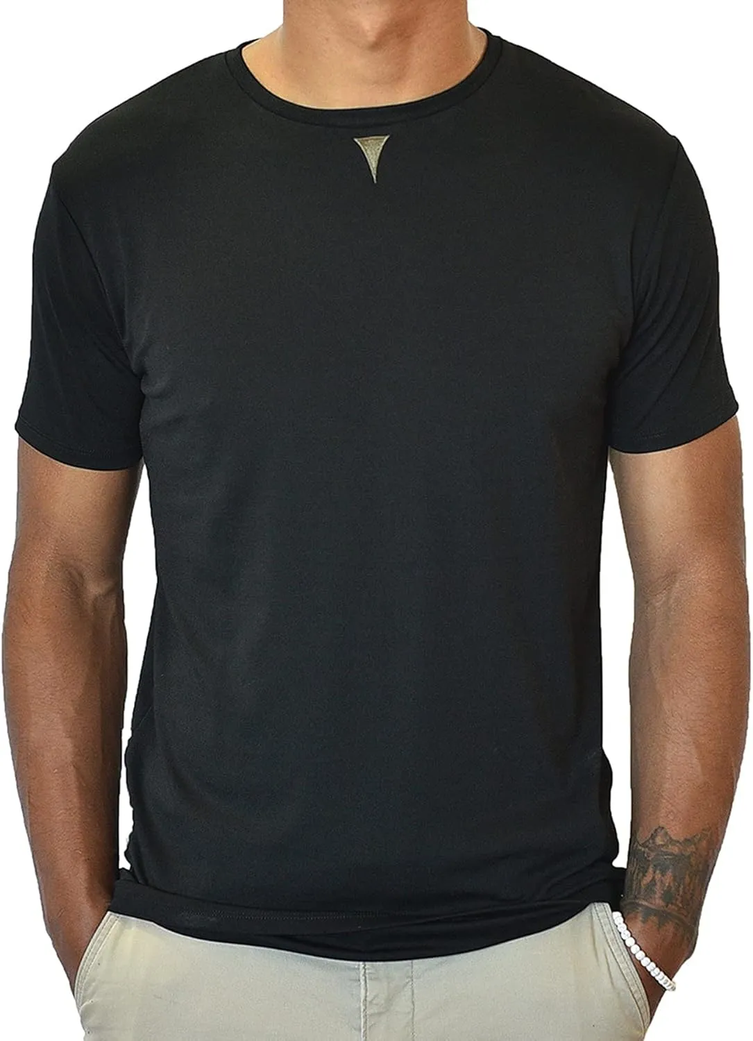 Men's Short Sleeve Soft Luxurious Rayon Blend, Breathable, Quick Dry, Stretch Crew T-Shirt