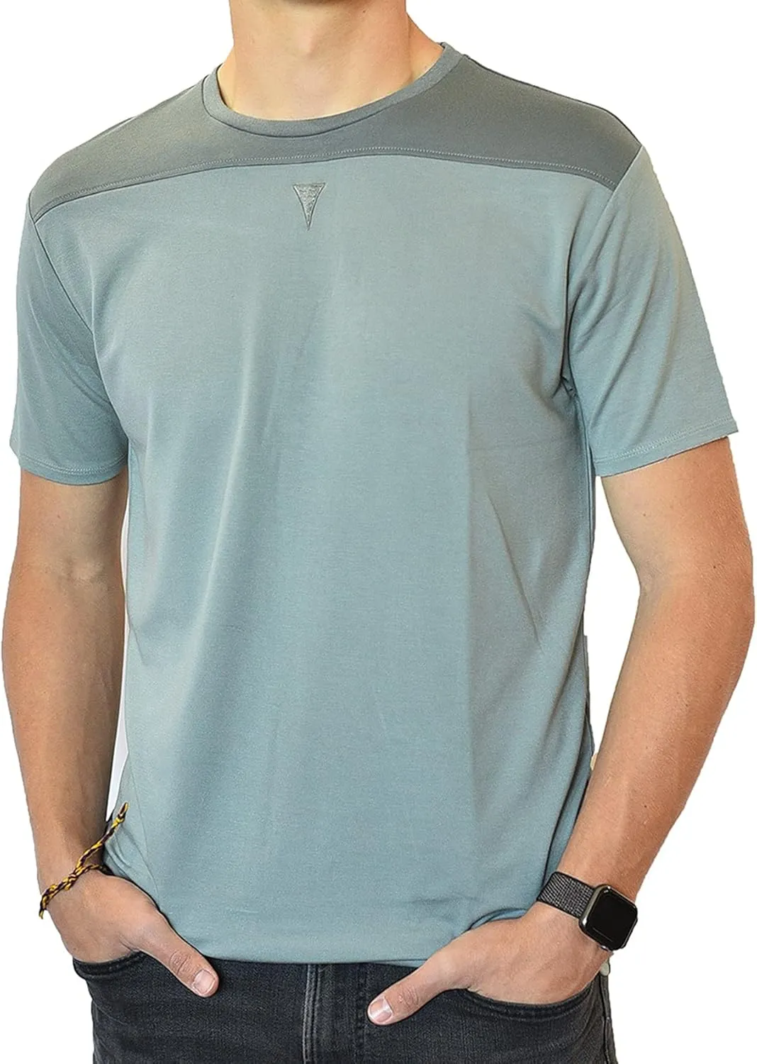 Men's Short Sleeve Soft Luxurious Rayon Blend, Breathable, Quick Dry, Stretch Crew T-Shirt