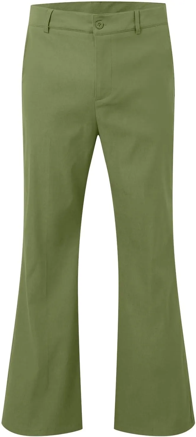 Mens Sweatpants Men's Solid Color Bell-Bottom Belt Pocket Casual Big Trousers Loose Legs Suit Pants for Men