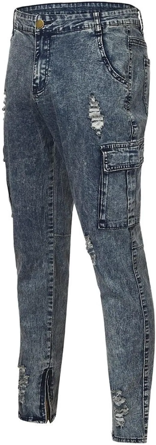 Men's Trousers Men's Summer Light Pants Men Chino Pants Slim Fit Stretch Bodycon Trousers Casual Cargo Jogging Pants