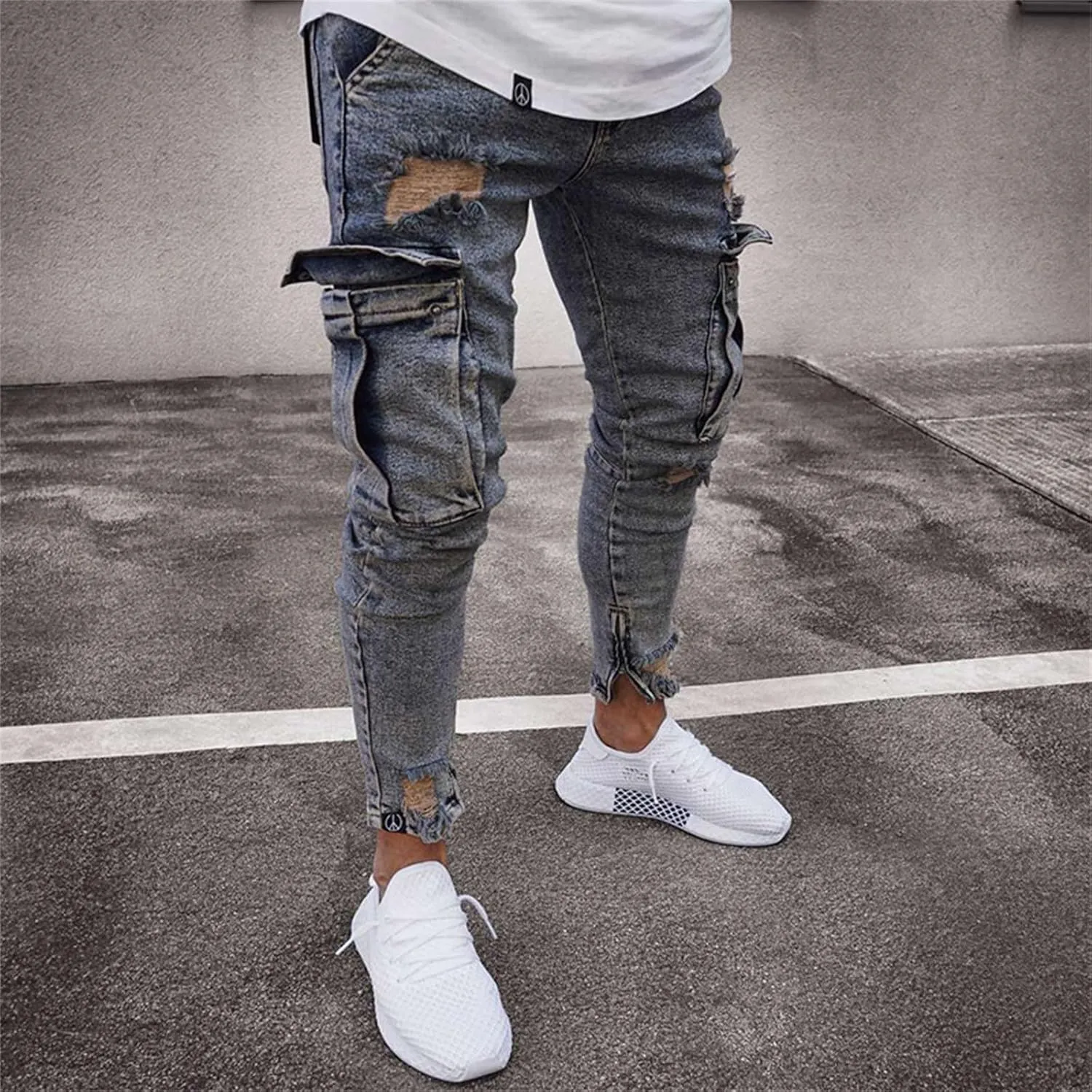 Men's Trousers Men's Summer Light Pants Men Chino Pants Slim Fit Stretch Bodycon Trousers Casual Cargo Jogging Pants