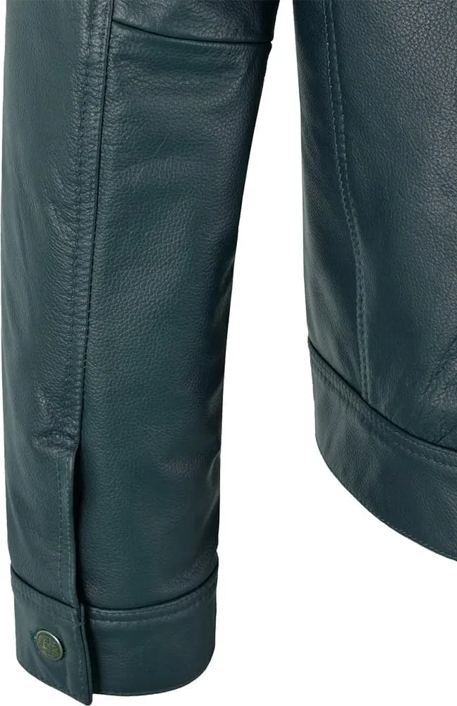 Mens Trucker Leather Jacket Vintage Genuine Lambskin Leather Jacket Men Shirt Style Man Leather Jacket
