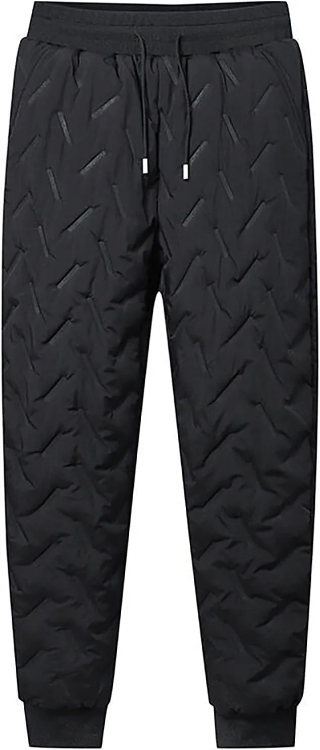 Mens Winter Warm Utility Down Pants Sassy High Waisted Compression Snow Trousers Outdoor Climbing Down Pants Warm Pants