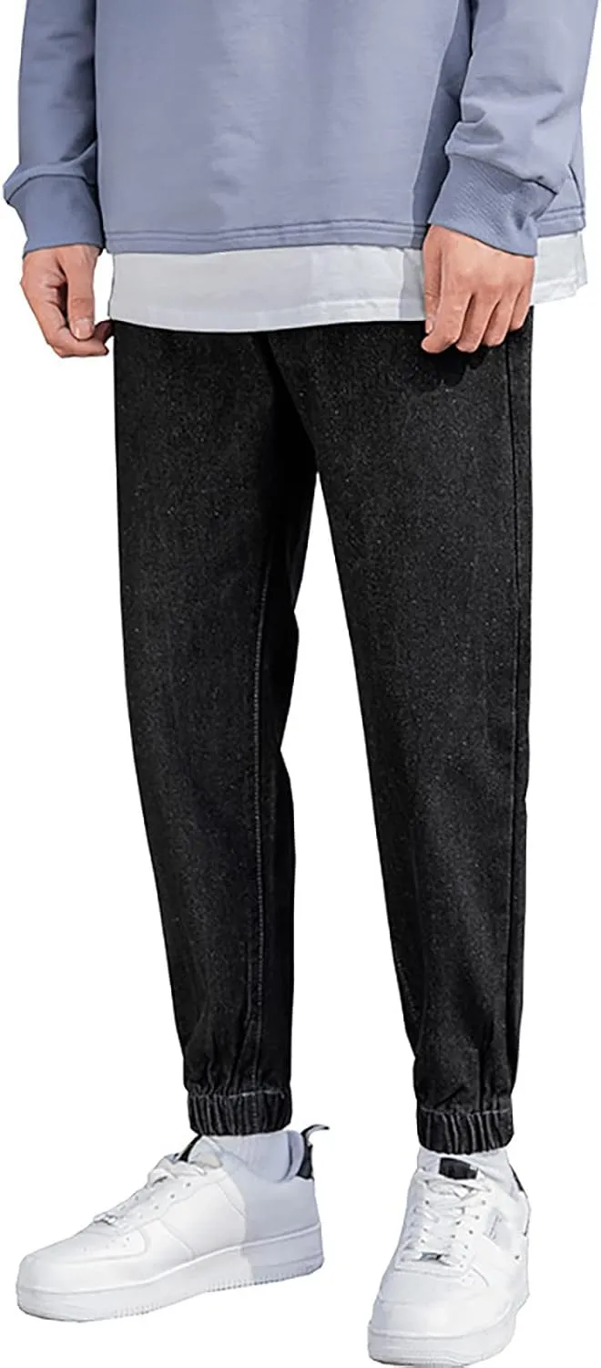 MIDOO Work Pants for Men Slim Fit Casual Joggers Pants Stretch Drawstring Elastic Waist Tapered Leg Sweatpants with Pockets