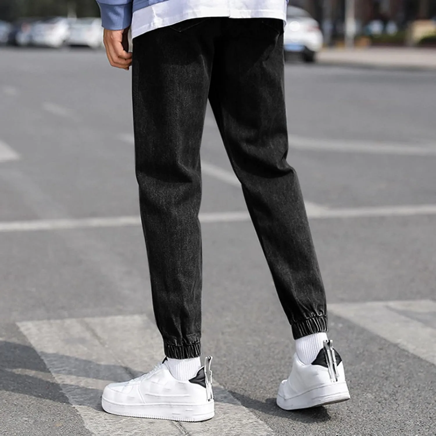 MIDOO Work Pants for Men Slim Fit Casual Joggers Pants Stretch Drawstring Elastic Waist Tapered Leg Sweatpants with Pockets