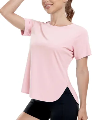 MIER Womens UPF 50  Sun Protection Workout Tops Short Sleeve UV SPF T-Shirts for Athletic Gym Exercise Yoga, Dry Fit