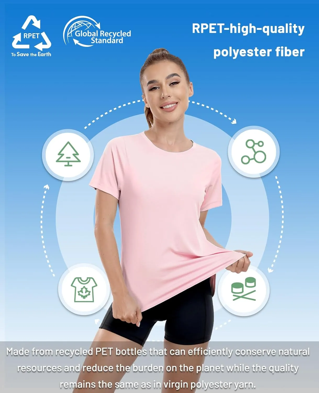 MIER Womens UPF 50  Sun Protection Workout Tops Short Sleeve UV SPF T-Shirts for Athletic Gym Exercise Yoga, Dry Fit