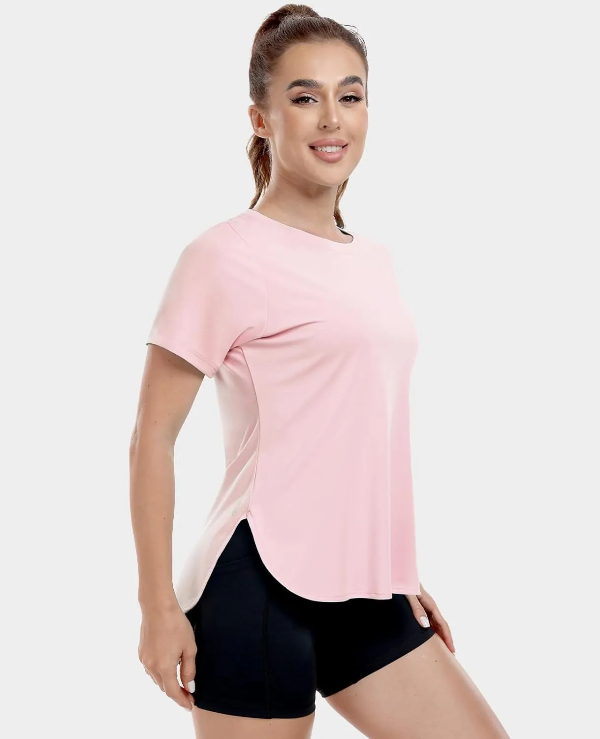 MIER Womens UPF 50  Sun Protection Workout Tops Short Sleeve UV SPF T-Shirts for Athletic Gym Exercise Yoga, Dry Fit