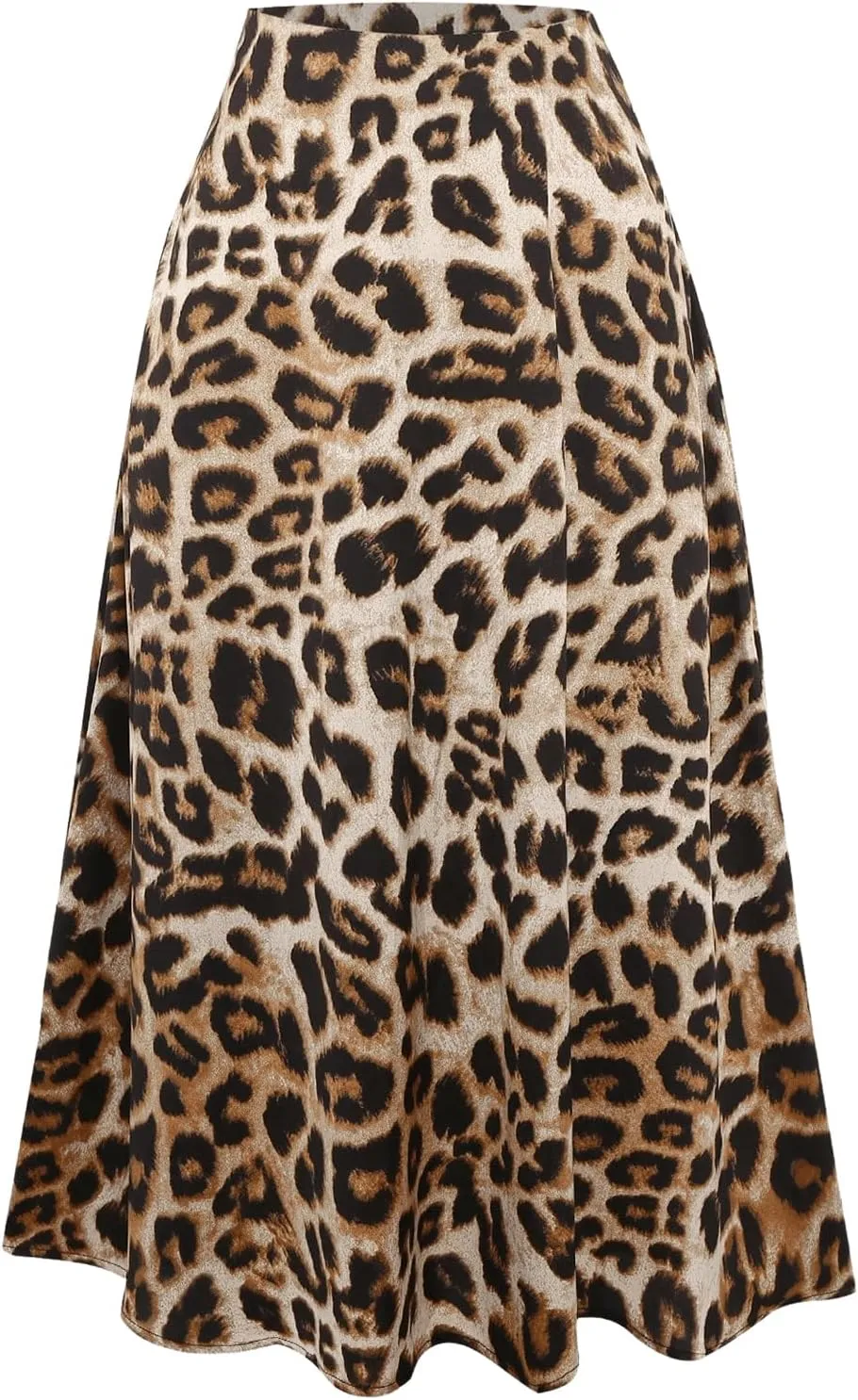 Milumia Women's Leopard Print High Waisted Skirt Ruffle Hem Bodycon Midi Skirt