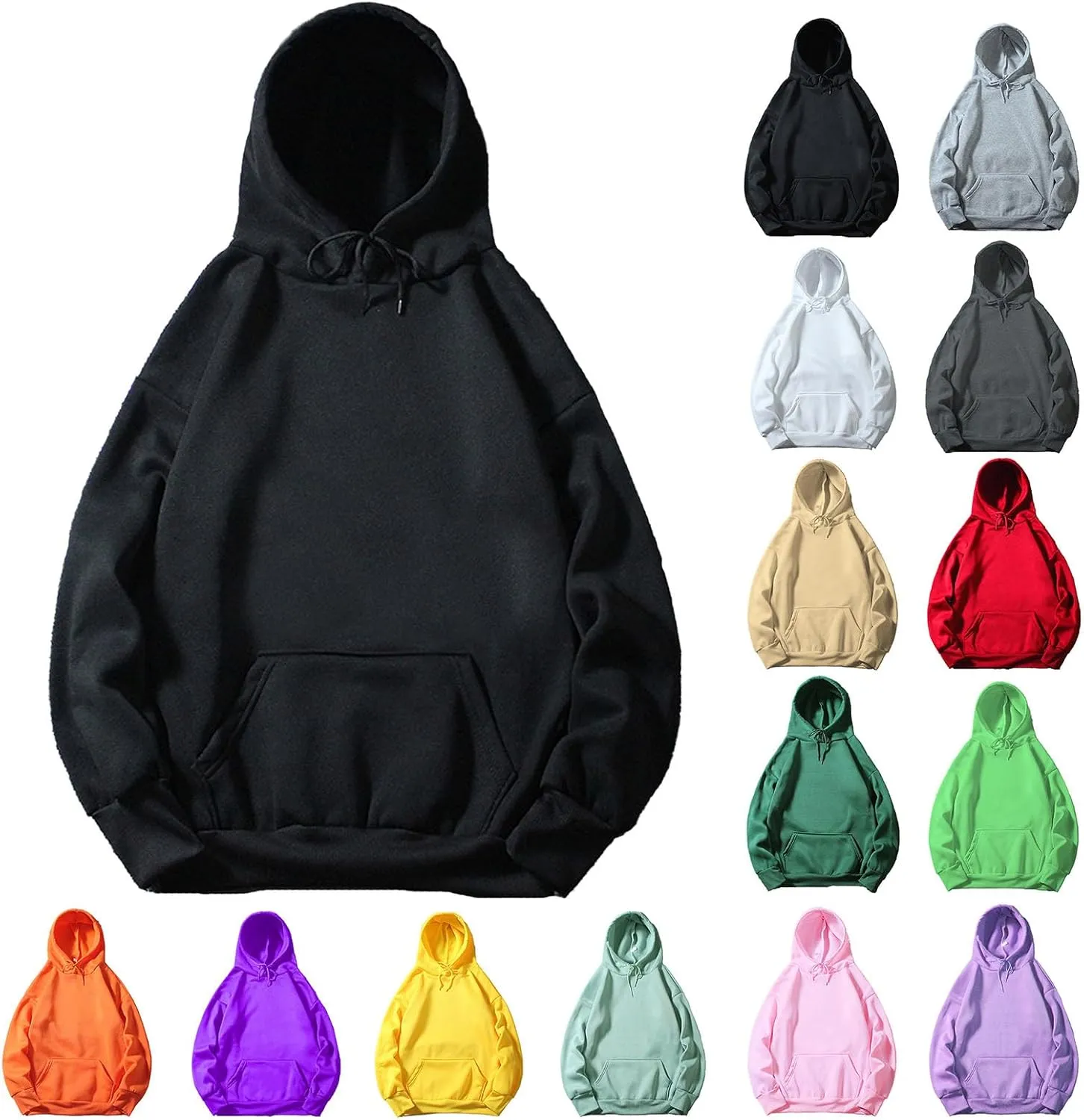 Mmoneyake Women Hoodies Oversized Fleece Long Sleeve Comfy Casual Basic Pullover Sweatshirts Loose Sweatshirt Fall Outfits