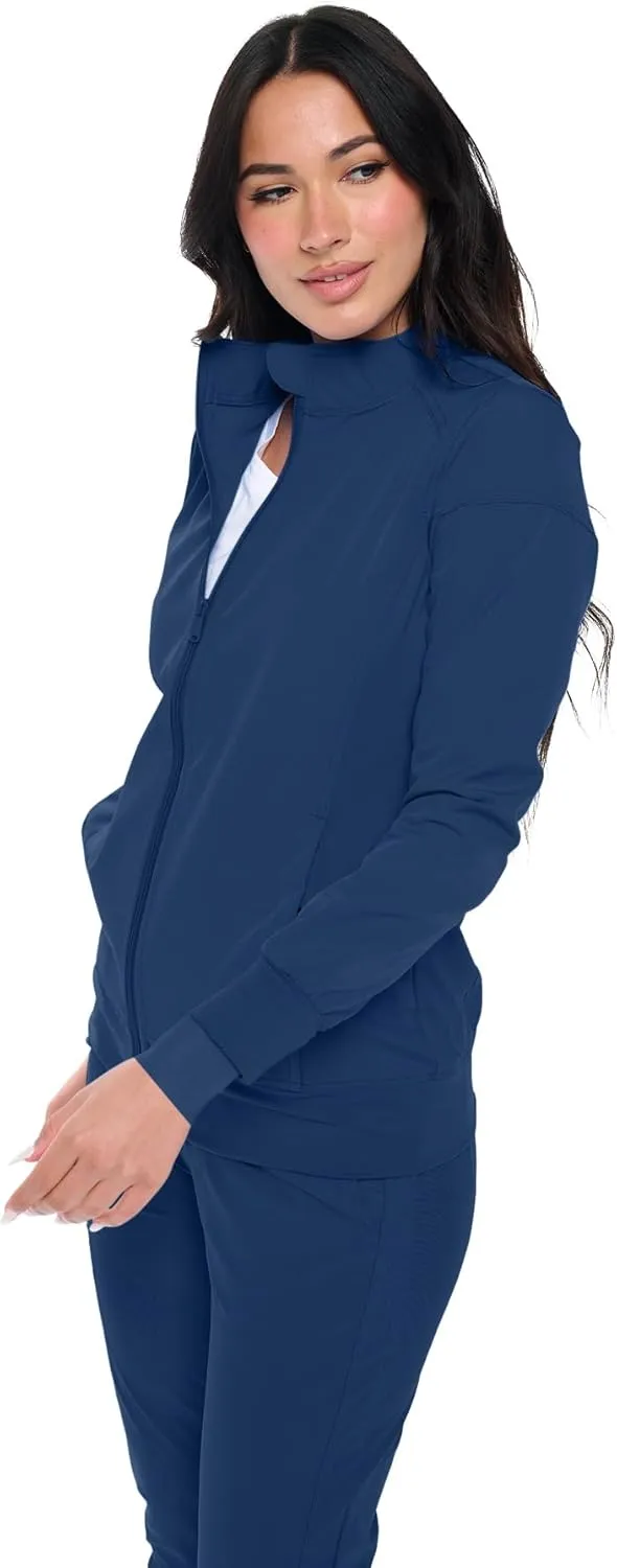 Monarch Uniforms Womens Scrub Jacket Zippered Warm-up Jacket