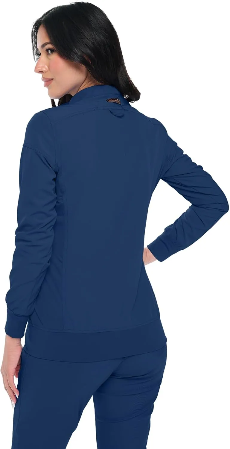 Monarch Uniforms Womens Scrub Jacket Zippered Warm-up Jacket