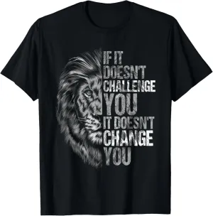 Motivational Training and Fitness Quotes Lion Mindset T-Shirt