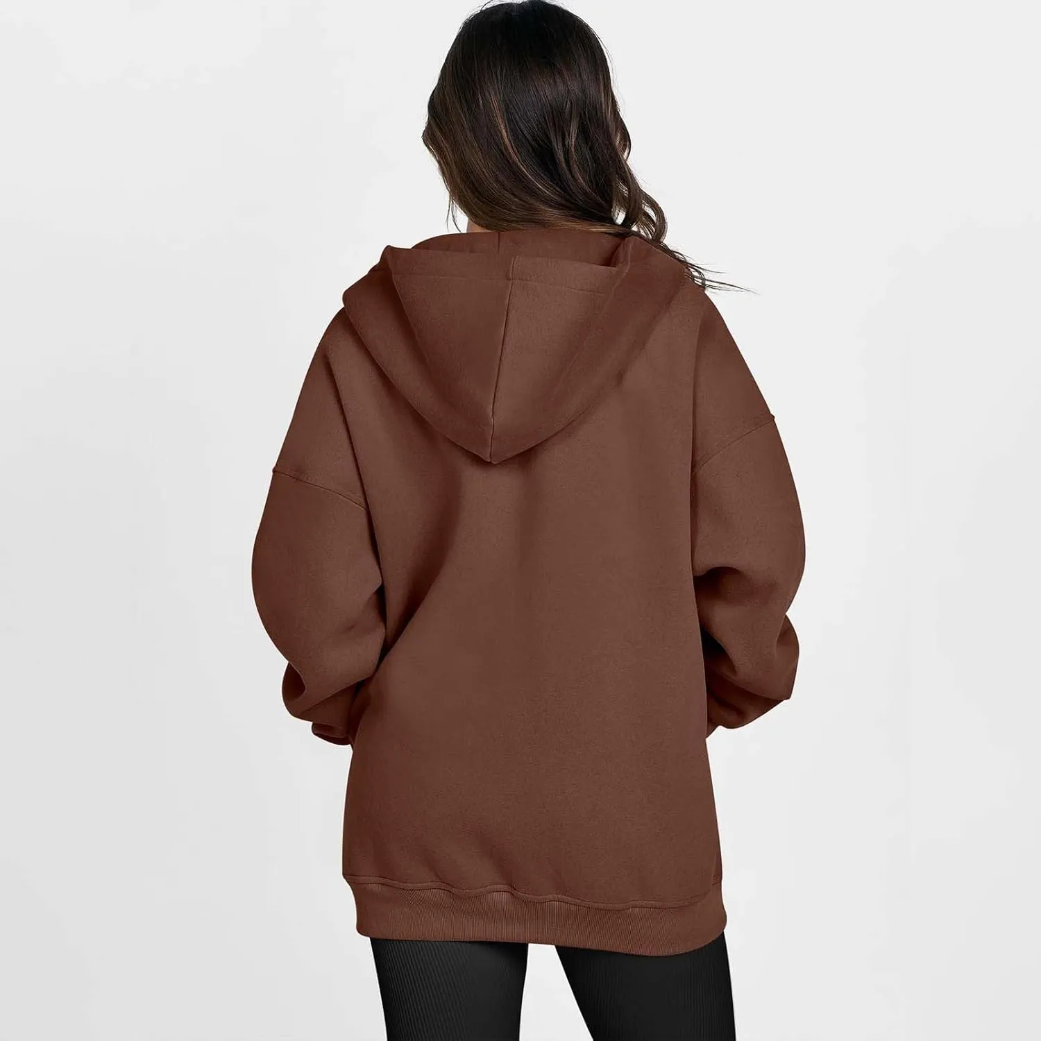 MRGIINRI Womens Zip Up Hoodies 2024 Fall Trendy Oversized Sweatshirts Long Sleeve Fleece Jackets Coat Workout Y2K Outfits