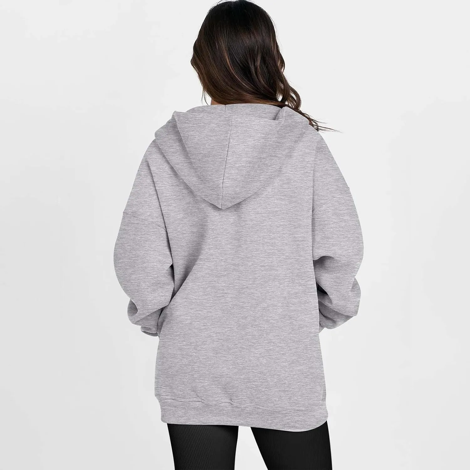 MRGIINRI Womens Zip Up Hoodies 2024 Fall Trendy Oversized Sweatshirts Long Sleeve Fleece Jackets Coat Workout Y2K Outfits