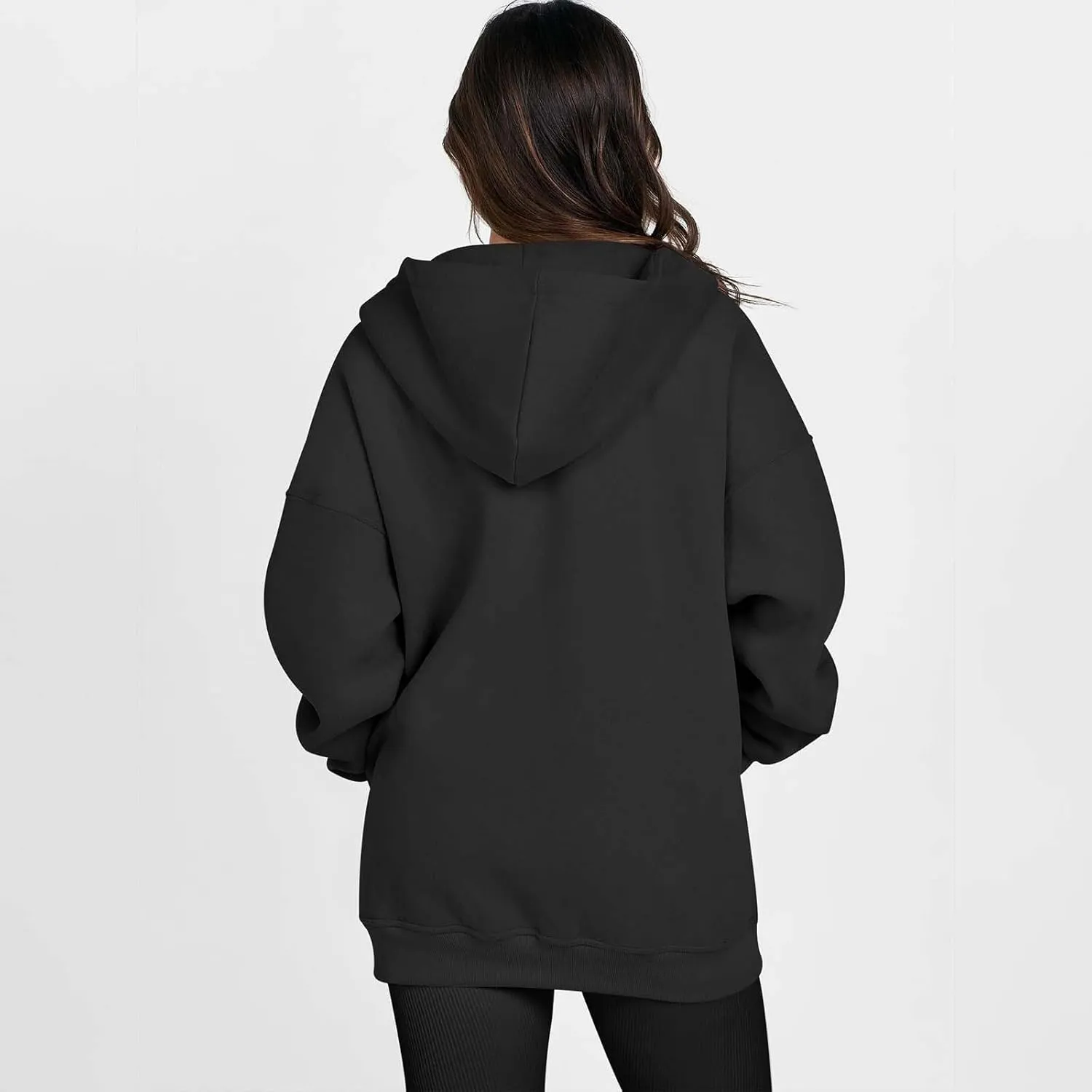 MRGIINRI Womens Zip Up Hoodies 2024 Fall Trendy Oversized Sweatshirts Long Sleeve Fleece Jackets Coat Workout Y2K Outfits