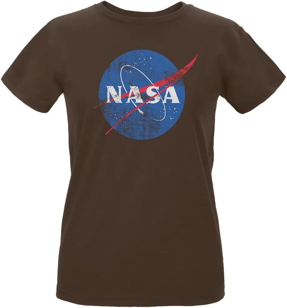 NASA Distressed Logo Womens Organic T Shirt