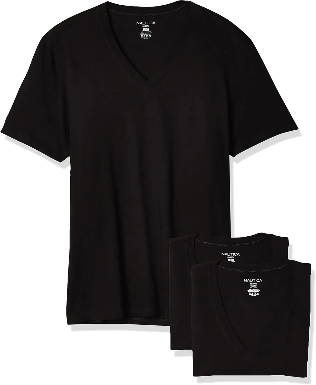 Nautica Men's Cotton V-Neck 3-Pack T-Shirt