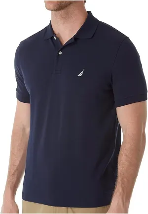 Nautica Men's Short Sleeve Solid Cotton Pique Polo Shirt