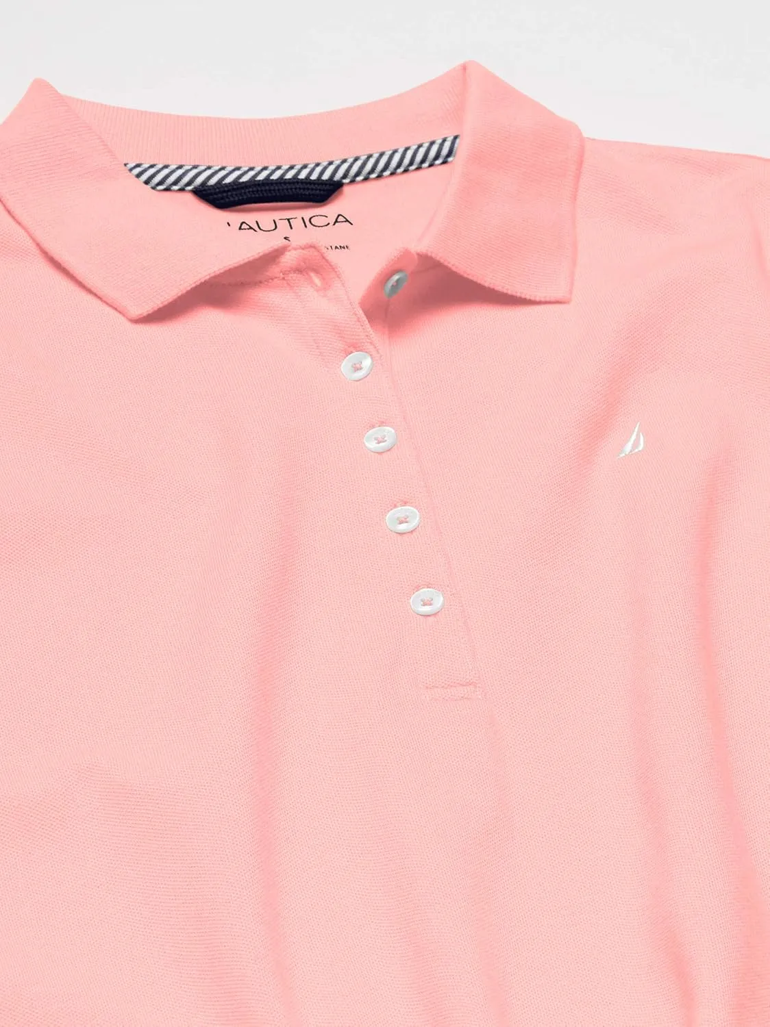 Nautica Women's 5-Button Short Sleeve Cotton Polo Shirt