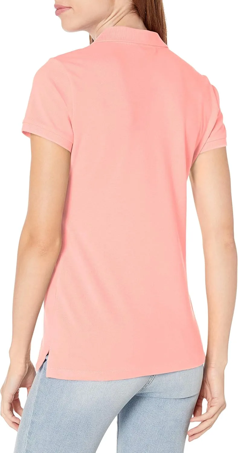 Nautica Women's 5-Button Short Sleeve Cotton Polo Shirt