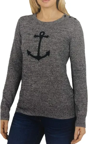 Nautica Women's Anchor Intarsia Pullover Sweater