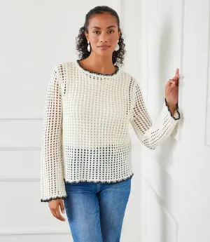 Nivita Natural Crochet Sweater - Karen Kane 1L89945