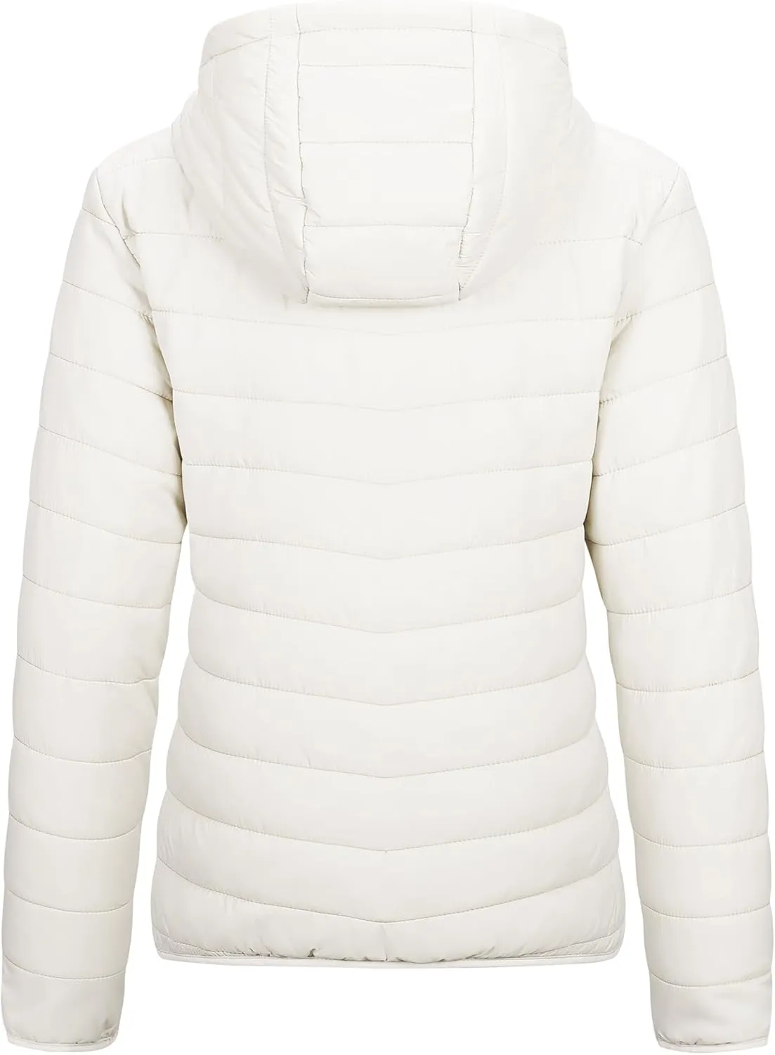 Outdoor Ventures Women's Packable Lightweight Full-Zip Puffer Jacket with Hood Quilted Winter Coat