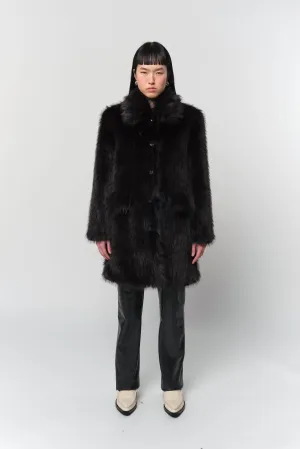 Pamela Mid-Length Coat in Noir