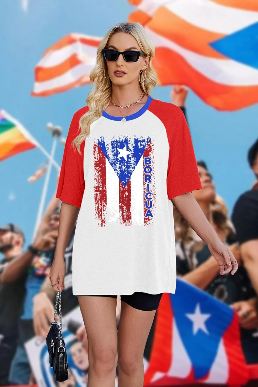 Puerto Rico Shirt Women Boricua Tshirt Y2k Aesthetic Tops Puerto Rican Pride Tee Vintage 90s Streetwear Shirts