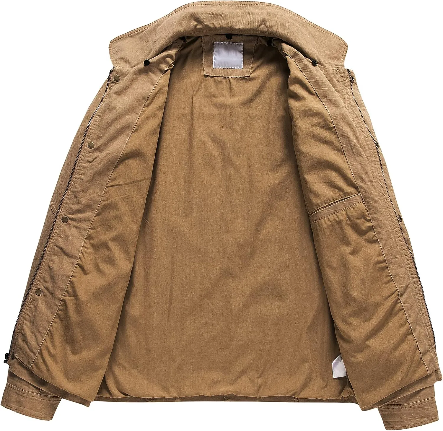 Pursky Men's Canvas Cotton Military Casual Field Jacket Outerwear With Removable Hood