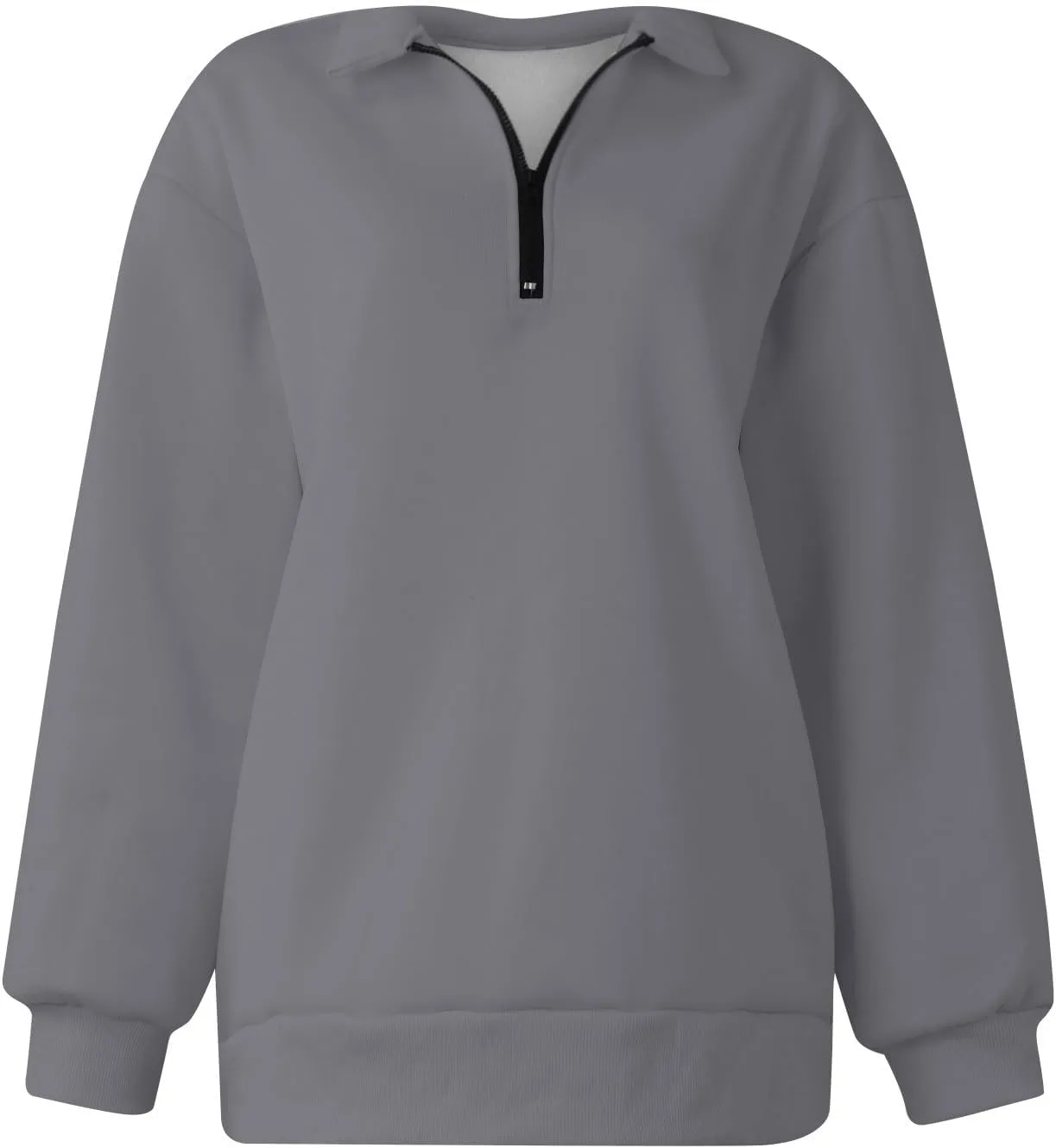 Quarter Zip Pullover for Women Fall Long Sleeve Y2k Clothes Drop Shoulder Blouses Casual Sweaters Half Zip Sweatshirt